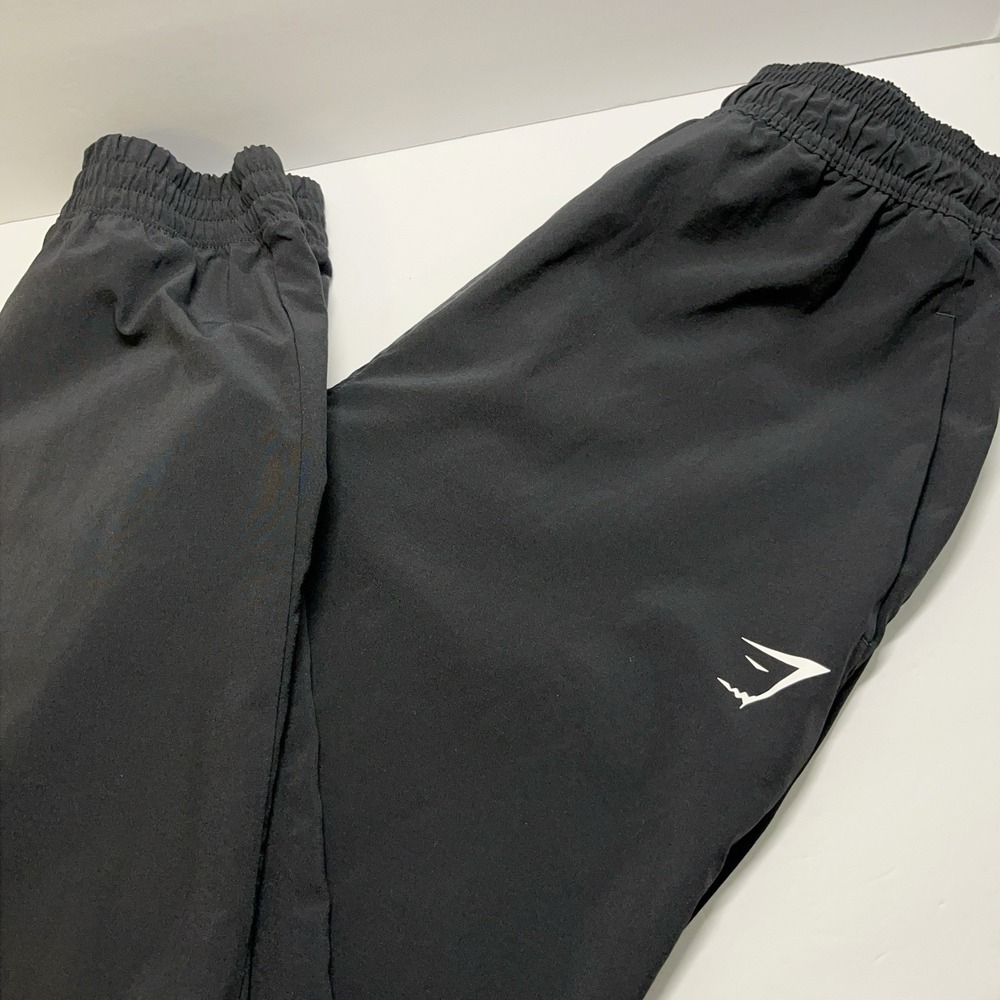 Gymshark Womens Woven Training Joggers High Rise Fit Tapered Black Athleisure XS